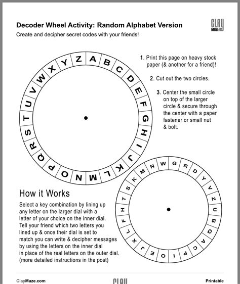 Cipher Wheel Printable