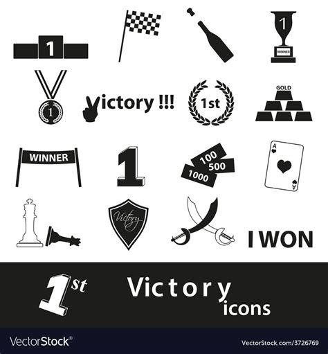 Flawless Victory Symbols Set Of Icons Eps10 Vector Image