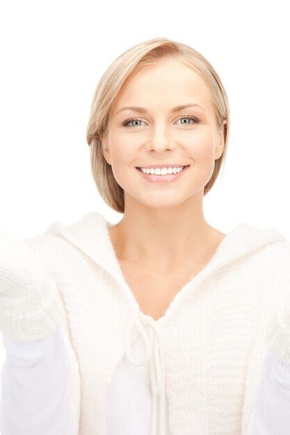 Premium Photo Picture Of Beautiful Woman In White Sweater