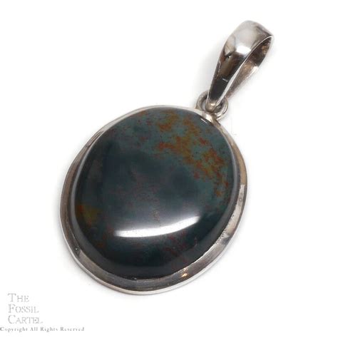 Bloodstone Oval Sterling Silver Pendant The Fossil Cartel