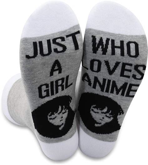 2 Pairs Anime Novelty Socks Anime Lover T Just A Girl Who Loves Anime Socks Anime Fans T