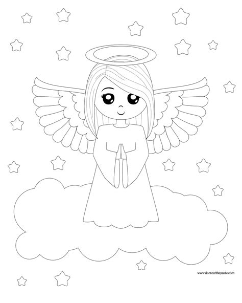 Angel Coloring Page Christmas Simple Coloring Home