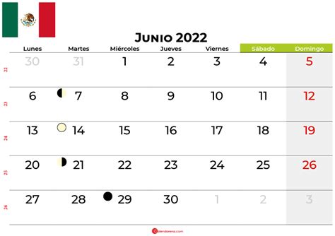 Descargar Calendario Junio 2022 México Para Imprimir