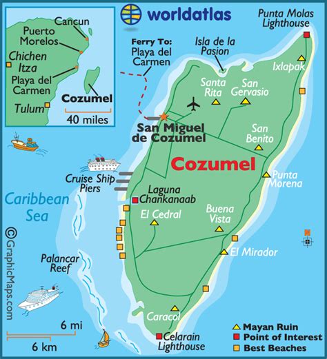 Cozumel Large Color Map