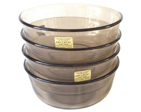 arcoroc smoked glass cereal bowls set of four bowls