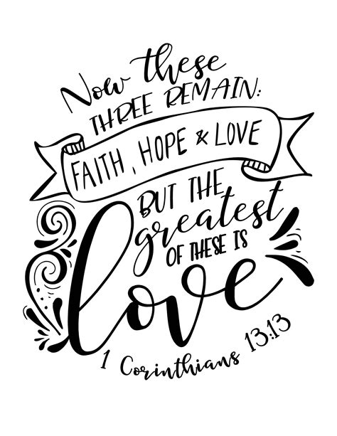 Calligraphy Lettering Practice Bible Verse Faith Hope And Etsy