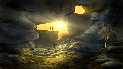 Fantasía Paisaje Cueva Artista Obra De Arte Arte Digital Hd 4k