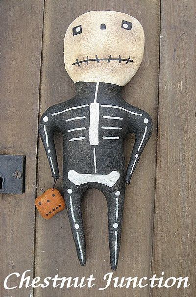 Mr Bones Epattern Primitive Country Halloween Cloth Doll Etsy