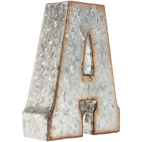 Galvanized Metal Wall Letter Block Letter A Generic Letter Wall Decor