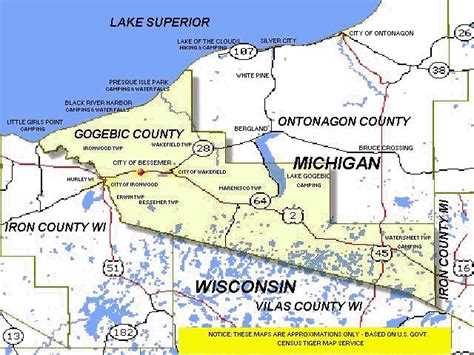 Maps Gogebic County Michigan Genealogy And History