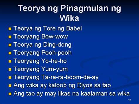 Ano Ang Kahulugan Ng Teorya Ng Wika