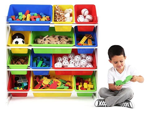 Espressowhite Tot Tutors Kids Toy Storage Organizer With 12 Plastic