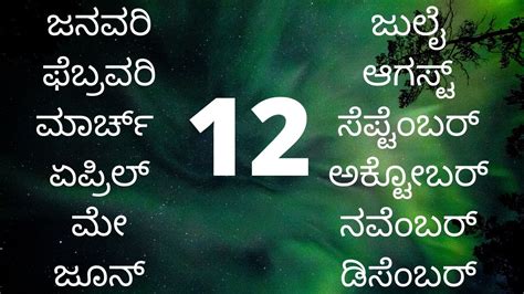 Months In Kannada ತಿಂಗಳುಗಳು ಮಾಸಗಳು