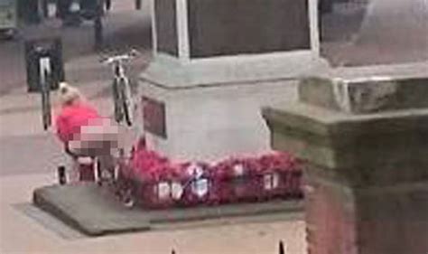 Vile Woman Urinates On War Memorial On Day Nation Fell Silent To