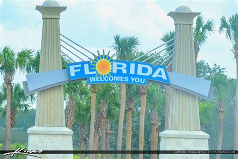 Welcome To Florida I Sign Royal Stock Photo