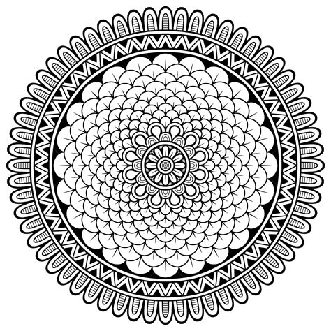 Mandala With Various Petals Mandalas With Geometric Patterns