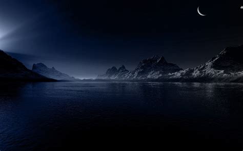 Free Download Dark Night Over The Mountain Lake Wallpaper Mixhd