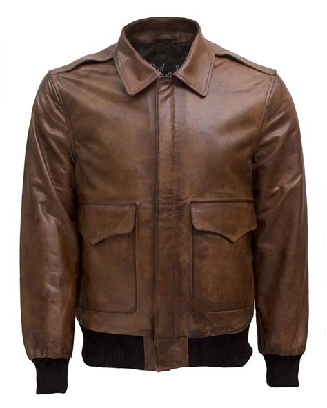 Pat A 2 Brown Leather Bomber Jacket Mens For Sale Xtreme Jackets