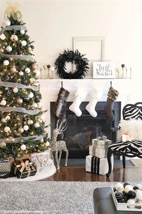 Find the perfect christmas black and white stock illustrations from getty images. Our Christmas Decor with black & white & gold ...