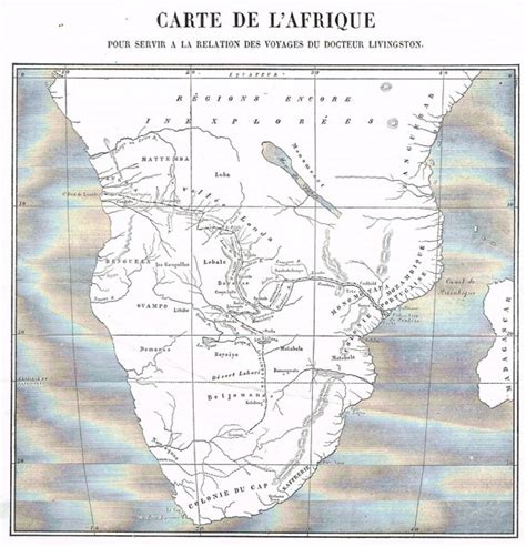 Map Of Africa 1860 Original Book Plate Vintage French Showing Etsy