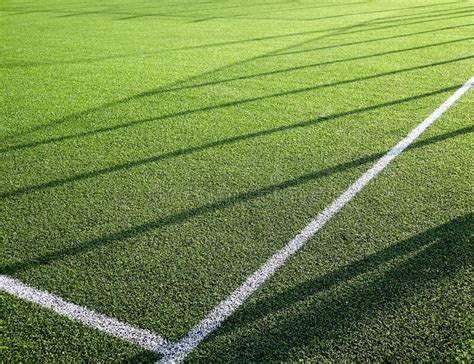 Close Up Of Soccer Field With Green Grass Stock Photo Image Of