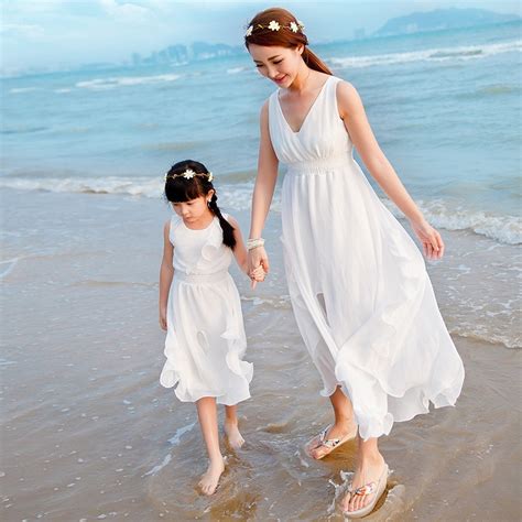 2015 Summer Style Mother Daughter Dresses Beach Maxi Long Dress Mother And Daughter Clothes