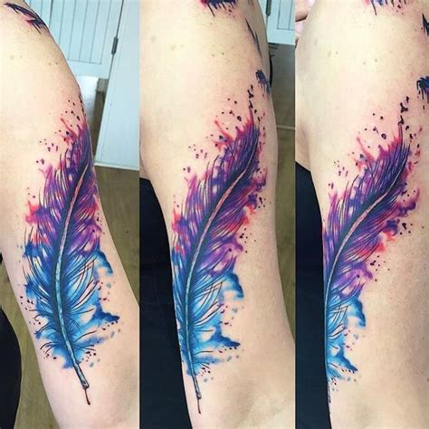 Purple Feather Tattoo
