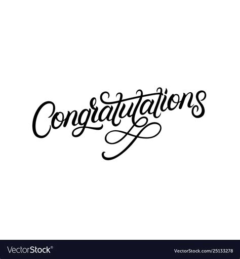 Congratulations Hand Written Lettering Royalty Free Vector