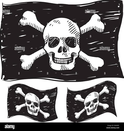 Jolly Roger Pirate Flag Vector Sketch Stock Vector Image And Art Alamy
