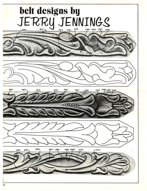 Templates with patterns and drawings to carving leather, used by craftsmen,. Leather stamps, Leather workshop, Leather carving