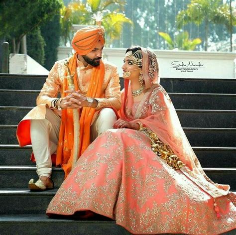 Punjabi Wedding Couple Couple Wedding Dress Indian Wedding Couple