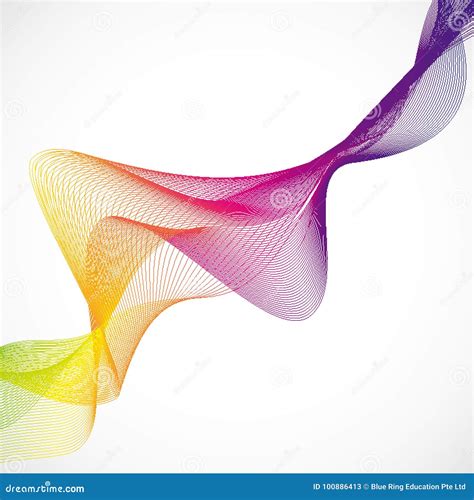 Colorful Wavy Lines On White Background Stock Vector Illustration Of