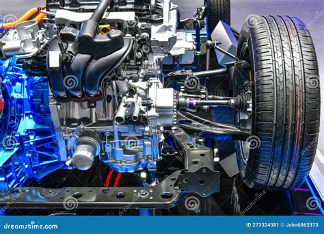 Car Engine Structure Installed Electric Chassis Mounted Stock Image