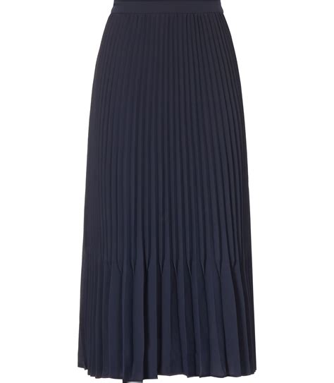 Reiss Baltimore Pleated Midi Skirt In Blue Lux Navy Lyst