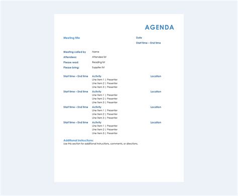 Ms Word Formal Meeting Agenda Meeting Agenda Agenda Template Riset