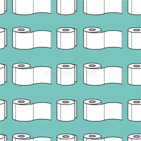Roll Of Toilet Paper Seamless Pattern Stock Vector Illustration Of