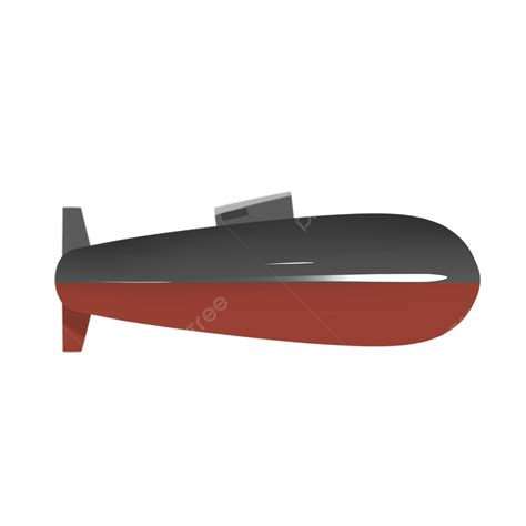 Submarines Hd Transparent Simple Black Red Submarine Flat Clip Art