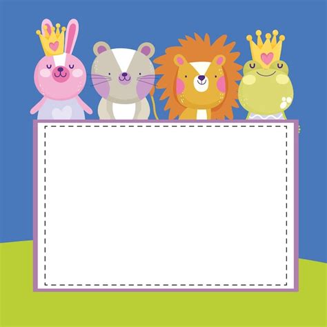 Premium Vector Cute Animals Banner