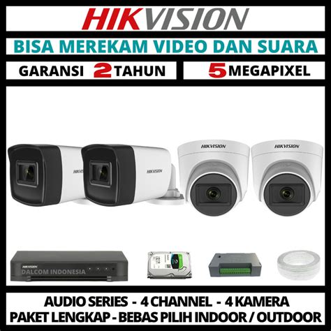 Paket Cctv Hikvision 5mp 4 Channel 4 Camera Turbo Hd Kamera Cctv Hdd