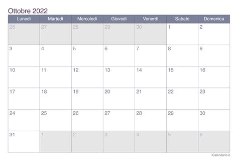 Calendario 2022 Macrolibrarsi Calendario Ottobre
