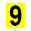 Yellow Number 9 Sticker  Safety Labelcouk