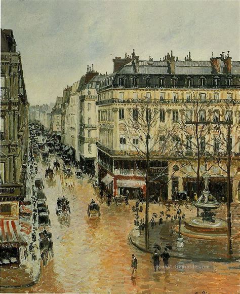 Rue Saint Honore Nachmittag Regen Wirkung 1897 Camille Pissarro Gemälde