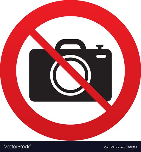 No Photo Camera Sign Icon Symbol Royalty Free Vector Image
