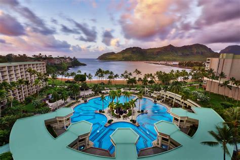 Kauai Marriott Resort Outdoor Pool Aerial View Holiday Hotels