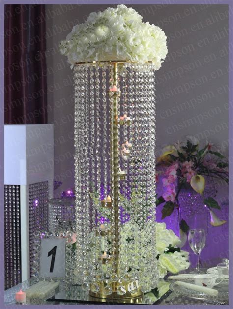Crystalacrylic Chandelier Wedding Table Centerpiece With Candle
