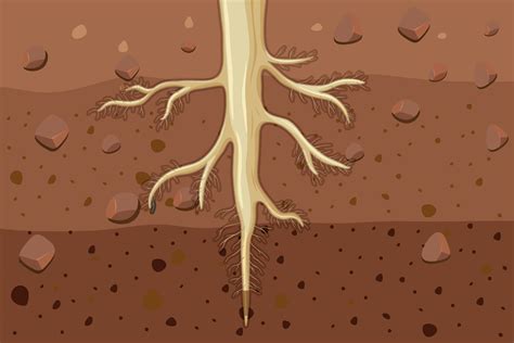 Close Up Of Plant Roots In Soil Vector Art At Vecteezy