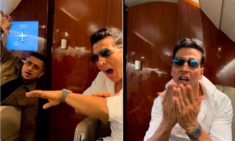 Honey Singh And Akshay Kumar Sing Kudi Chamkeeli From The Movie Selfiee On A Private Plane