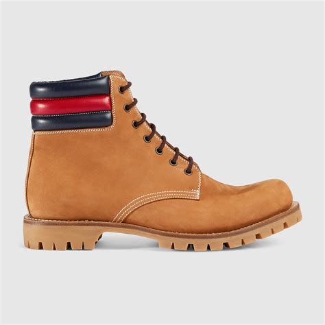 Suede Boot With Web Gucci Mens Boots 429220aixn02564