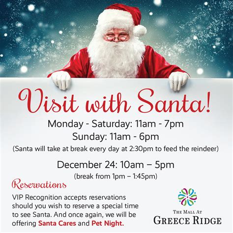Visit Santa The Mall At Greece Ridge