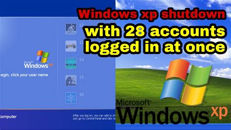 Windows Xp Shutdown With 28 Accounts Logged In At Once Youtube